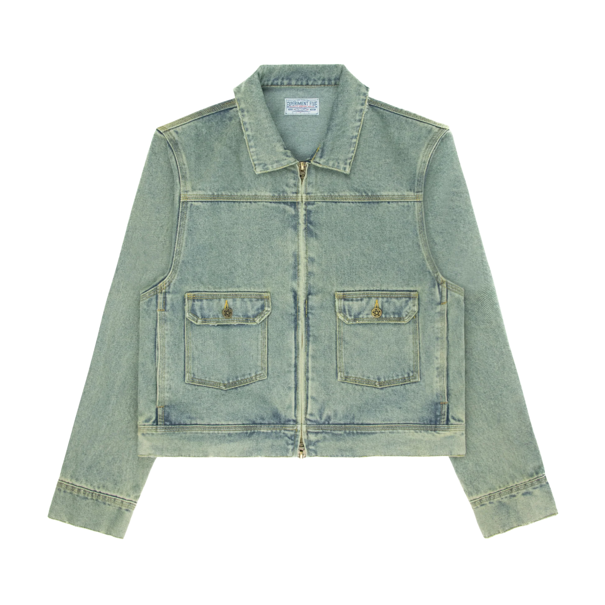 Experiment Five Denim Jacket Washed Blue Experiment Five Denim Jacket Washed Blue