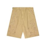 Experiment Five Herringbone Paint Shorts Tan