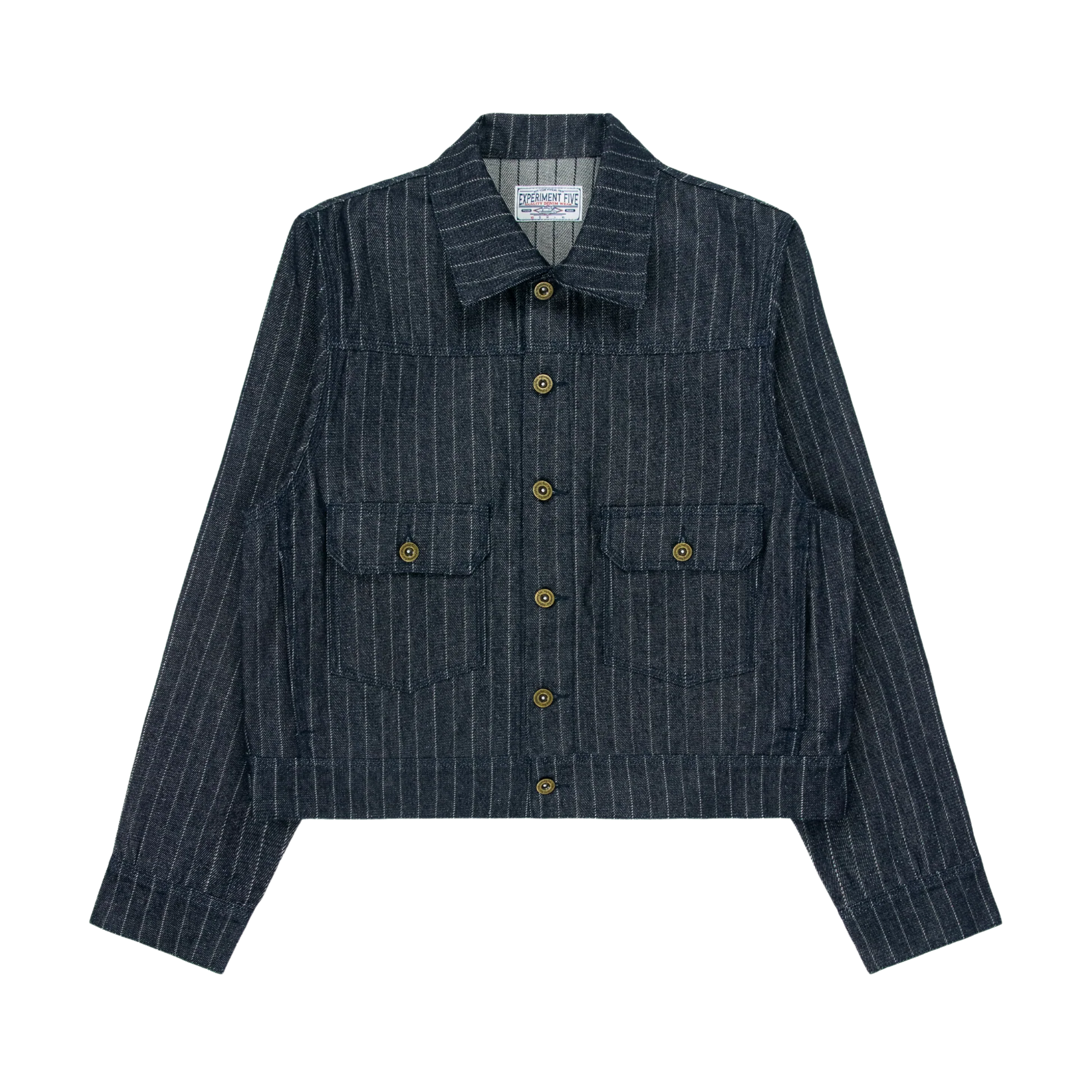 Experiment Five Pinstripe Denim Jacket Experiment Five Pinstripe Denim Jacket