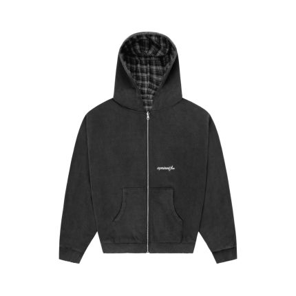 Experiment Five Reversible Plaid Zip Hoodie Black