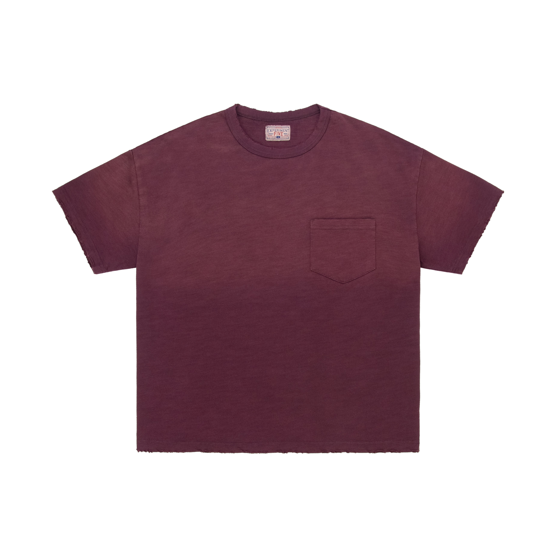 Experiment Five Slub Pocked Tee Maroon Experiment Five Slub Pocked Tee Maroon